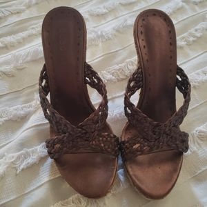 Heels with Cork Platform- Copper